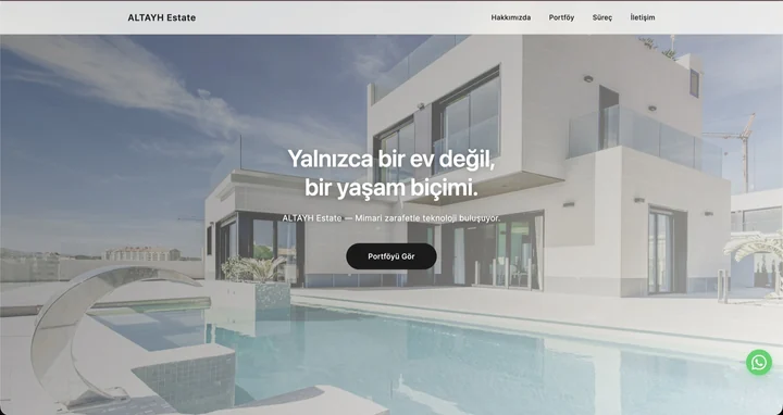 Gayrimenkul sektörü için örnek web sitesi tasarımı