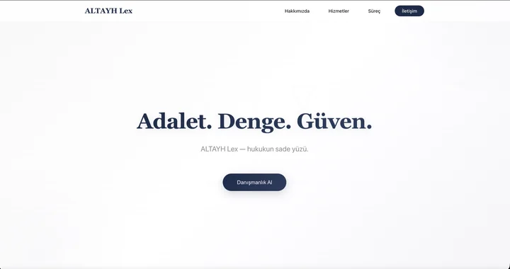 Hukuk ve danışmanlık için örnek web sitesi tasarımı