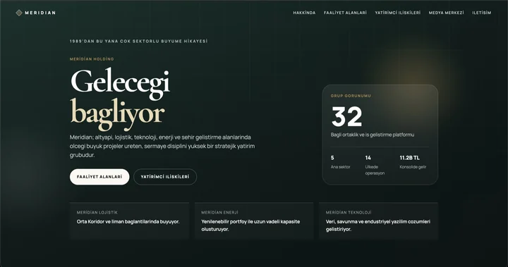Kurumsal ve holding için örnek web sitesi tasarımı