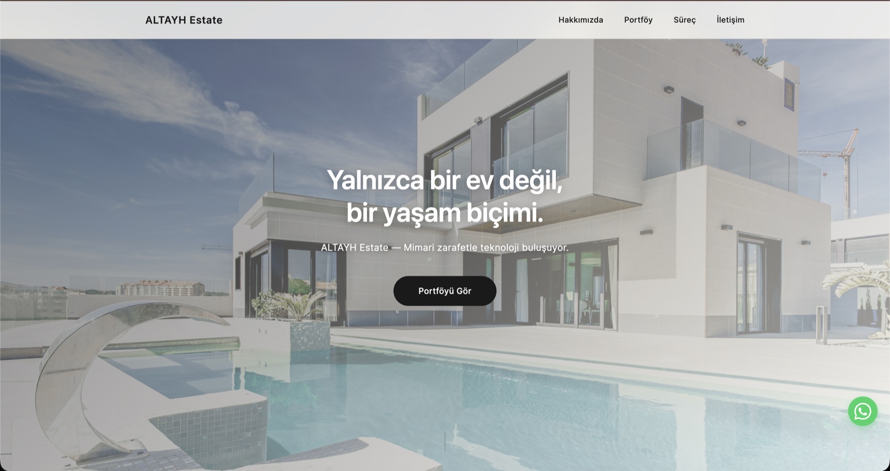 ALTAYH Estate gayrimenkul web sitesi konsept tasarımı
