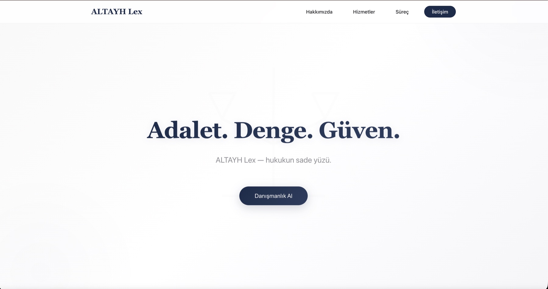 ALTAYH Lex hukuk ofisi web sitesi konsept tasarımı